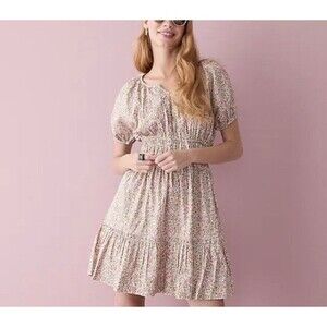 NWT J Crew Scattered Blooms Cinch Waist Puff Sleeve Mini Prairie Dress Size XS